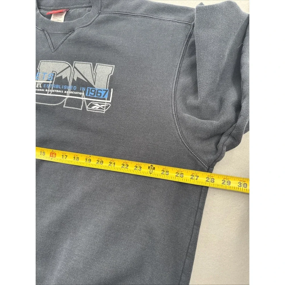 Vintage Reebok Denver Nuggets NBA Crewneck‎ Sweatshirt Blk XL Boxy-Fit Blokecore